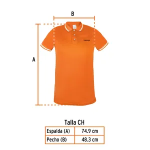 Camiseta Polo de Alto Rendimiento para Hombre BOX 1, Naranja, Talla Pequeña, TRUPER - Product Image 3