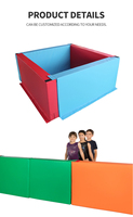 Panneaux de séparation modulaires en mousse haute densité, rembourrés, portables avec connecteurs Velcro pour centre de gymnastique