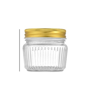 Empty Snack Nuts Candy Round <strong>Basil</strong> Pesto Honey Mustard Glass <strong>Container</strong> 500ml Clear Spice Glass Food Storage Jar With Screw Lid - Product Image 3