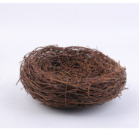 Simulation de Pâques Nid d'oiseau Décoration Ornements de cour Branches tissées Nid d'oiseau