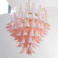 Lustre rose led anneau rond art cristal verre vintage suspension led lampe décorative salon Suspension