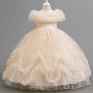 Da ragazza soffice farfalla di garza stampa a caldo splendido abito da principessa elegante per festa di compleanno - Product Image 3