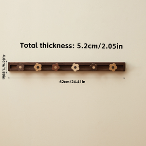 Perchero Multifuncional de Madera Maciza para Montar en la Pared, Organizador Floral Deslizante, Almacenamiento para el Hogar, Estilo Rústico, Resistente, con Ganchos Autoadhesivos - Product Image 2