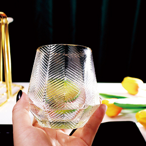 <span class=keywords><strong>Vetro</strong></span> a forma di diamante esagonale moderna linea di cristallo trasparente Stemless vino rosso whisky Bourbon tazza di <span class=keywords><strong>vetro</strong></span> acqua fresca - Product Image 6