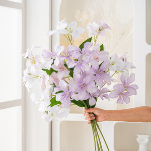 Bouquet de fleurs artificielles en soie orchidée flamme de Runye, fait main, pour décoration intérieure et accessoire de mariage - Product Image 3