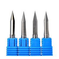 Pisau Ukir CNC Taper Double-Flute Straight Cutter untuk Papan Density/Papan Kayu Solid, End Mill Milling CNC Routers yang Dapat Disesuaikan
