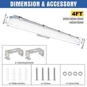 Ip65 không thấm nước 25W 50W 100W <span class=keywords><strong>LED</strong></span> hơi chặt chẽ ánh sáng 100-277V <span class=keywords><strong>1.2M</strong></span> 4FT đóng gói nhà để xe kho <span class=keywords><strong>LED</strong></span> <span class=keywords><strong>Tri</strong></span> bằng chứng ánh sáng - Product Image 4