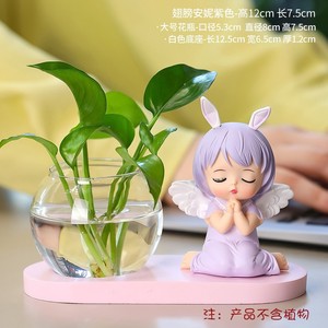 Cute Annie Figurine Hydroponic Vase <b>Desk</b> Decoration Office Supply Gift Birthday Present Single Piece PVC Contemporary Design - Product Image 5