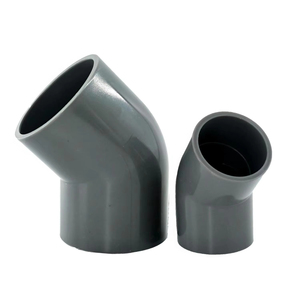 Raccord de tuyau d'eau en <span class=keywords><strong>PVC</strong></span>, <span class=keywords><strong>coude</strong></span> à 45 degrés, coudillon droit, demi-coudillon, accessoires en plastique gris foncé épaissi - Product Image 6