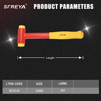 Marteau de sécurité isolé SFREYA S618-30 VDE 1000V pour électricien, avec poignée bicolore injectée