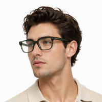 Lunettes de vue unisexes en acétate de qualité supérieure, monture carrée vintage, logo personnalisé