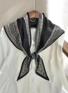 Bandana Triangolare in Chiffon Stile Geometrico, Sciarpa Decorativa per <span class=keywords><strong>Collo</strong></span>, Protezione Solare, Fascia per Capelli per Ufficio e Pendolarismo - Product Image 4