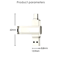 Clé USB 256 Go avec ports USB-A et USB-C, stockage externe portable, clé USB 1 To pour MacBook et téléphones Android