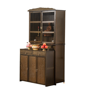 Chinese Style Carved <b>Bamboo</b> Cabinet Antique Multi Functional Shrine Altar For Buddha Wealth God Offering <b>Table</b> - Product Image 5