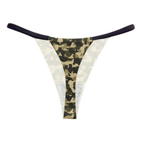 String imprimé camouflage sexy-Euro US Bikini femme taille basse, lingerie sans couture