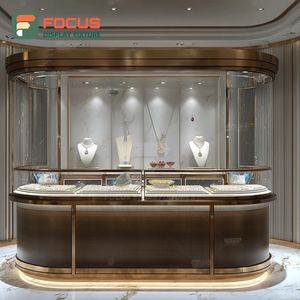 High Visibility Designer Jewelry Showcase Metal <b>Frame</b> Brand Store Glass Showcase - Product Image 5