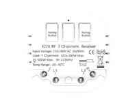 Ensemble de contrôle d'éclairage sans fil bidirectionnel, récepteur intelligent auto-alimenté, interrupteur IP65, courant max. 5A pour un contrôle intelligent multi-emplacements