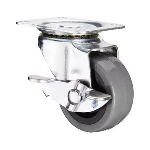 Roda Universal Reforçada 3, 4, 5 polegadas TPR Silenciosa Anti-Enrolamento para Carrinho de Entrega de Alimentos, Plataforma Plana com Rodas de Freio e Rodas de Apoio - Product Image 4