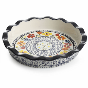 Bakeware del commercio all'ingrosso Dipinto A Mano Disegno Floreale <span class=keywords><strong>Blu</strong></span> Rotondo In Porcellana Torta Piatto Recrangular In Ceramica strumenti di Cottura Pan - Product Image 3