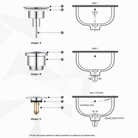 Válvula de desagüe universal de latón Hofen para lavabo, tipo pop-up, G1-1/4'', personalizable, con sistema click-clack