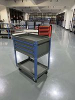 Chariot à outils à 3 tiroirs en acier laminé à froid avec étagères, chariot utilitaire robuste pour la réparation automobile et l'atelier, OEM disponible