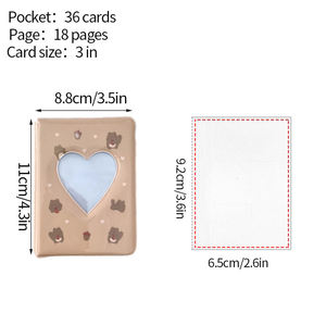 Mini album photo <span class=keywords><strong>de</strong></span> 3 pouces, reliure <span class=keywords><strong>de</strong></span> cartes en forme <span class=keywords><strong>de</strong></span> cœur, porte-cartes photo, <span class=keywords><strong>livre</strong></span> <span class=keywords><strong>de</strong></span> collection <span class=keywords><strong>de</strong></span> cartes, protecteur d'images, 36 pochettes - Product Image 6