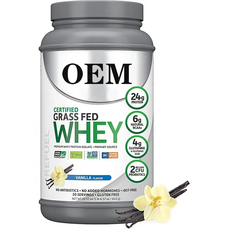 OEM/ODM rasa padang rumput pribadi sesuai protein whey untuk pelengkap energi dan penyerapan protein setelah menyaring