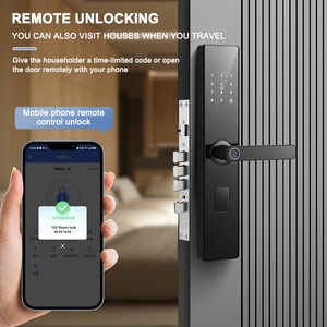 Serrure intelligente pour <span class=keywords><strong>porte</strong></span> <span class=keywords><strong>d</strong></span>'<span class=keywords><strong>entrée</strong></span> avec <span class=keywords><strong>code</strong></span> numérique sans clé, empreinte digitale, application TTLock, sécurité <span class=keywords><strong>d</strong></span>'usine, antivol, pour la maison - Product Image 4