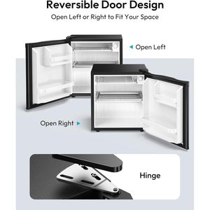 Mini-réfrigérateur Euhomy 1,7 pi³ compact, porte réversible, noir, pour comptoir, portable, à refroidissement direct - Product Image 6