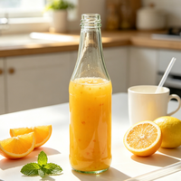 Bouteille en verre vide de 360 ml pour boissons, jus, stockage et emballage, usage domestique, vente en gros