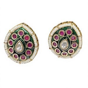 Beautiful Pearl Stone Look <b>Small</b> Cute Earrings for Women Girls for Casual and Ethnic Wear Party Wear For Women And Girls - Product Image 2