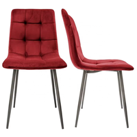 Chaise de salle à manger rembourrée de luxe en gros en Chine avec siège souple en velours au design matelassé Loft
