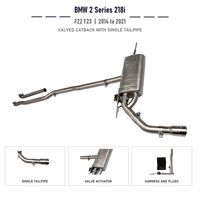 Système d'échappement Catback à valve à ajustement direct pour BMW Série 2 218i F22 F23 1.5T Trois Cylindres 2014 à 2021 Sortie d'échappement simple