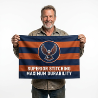 Drapeaux personnalisés en polyester haute résistance avec logo de marque, impression par sublimation HD pour cérémonie de grand ouverture, faible MOQ, résistants à la décoloration