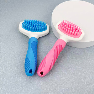 <b>Pet</b> Bathing Massage Comb Soft Bristles Blue Pink Large Small For Dog Cat Grooming - Product Image 3
