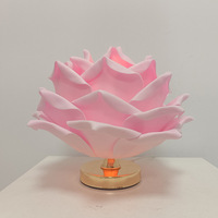 Lampe de table esthétique en forme de rose, lumière LED rose et blanche romantique pour la décoration de la chambre à coucher, cadeau de mariage ou de la Saint-Valentin