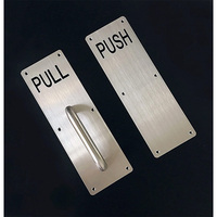 Plaque de signalisation de porte à tirer et pousser moderne personnalisée en acier inoxydable 201/304 avec alliage de zinc et fer en aluminium pour hôtels et appartements