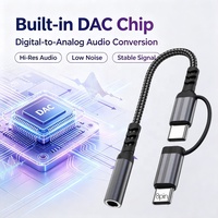 Cable adaptador de audio auxiliar USB C a 3.5mm 2 en 1, cable adaptador de auriculares USB tipo C a 3.5mm para realme oneplus