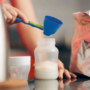 Mess Free Plastic <b>Measuring</b> Funnel <b>Spoon</b>, Portable Powder Dispensing Scoop for Protein Powder Coffee Powder Kitchen Gadget - Product Image 2