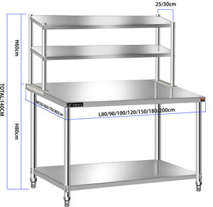 Plan de travail en acier inoxydable 201/304 pour <span class=keywords><strong>cuisine</strong></span> commerciale, hôtels, restaurants - Table de travail givrée, fournitures de <span class=keywords><strong>cuisine</strong></span> - Product Image 2