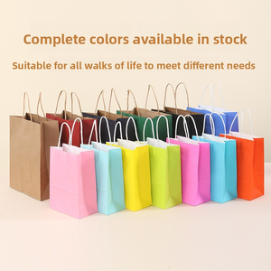 Sacs en papier kraft personnalisés pour les courses, les cadeaux, les plats à emporter, les anniversaires et les mariages. Impression de logo disponible. - Product Image 2
