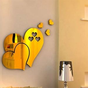 Autocollant mural 3D en forme de cœur, amovible, pour la décoration artistique de la maison ou de la chambre, motif d'amour pour la table de toilette ou le mur - Product Image 4