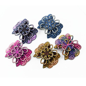 <span class=keywords><strong>Pince</strong></span> à cheveux de luxe coréenne à motif floral scintillant, <span class=keywords><strong>grande</strong></span> <span class=keywords><strong>taille</strong></span>, avec fleur en cristal, pour femme - Product Image 2