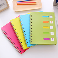 Offre Spéciale – Carnet A5 à Couverture PP, 5 Sujets, Intercalaires Colorés, Onglets d'Indexation, 240 Pages, Reliure Spirale – Idéal pour Étudiants, Papeterie, Cadeaux