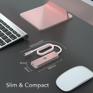 ฮับแปลงพอร์ต USB Type C <span class=keywords><strong>5</strong></span> พอร์ต สำหรับแล็ปท็อปขนาดเล็ก VCOM  วัสดุโลหะผสม  ตัวแยกพอร์ต USB - Product Image 6
