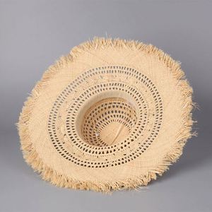Korean Style Women Hat Hollow Raffia Straw Hat Wide Brim Casual Seaside Beach Sunscreen Floppy Hat - Product Image 4