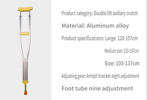 Bastón de Aluminio Ligero Recomendado por el Fabricante, Bastón Ortopédico FengYu, Muletas Axilares para Debajo del Brazo - Product Image 6