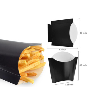 B699 contenitori per patatine fritte nere portacarte salumi usa e getta tazze di carta Kraft da <span class=keywords><strong>asporto</strong></span> scatole di patatine fritte - Product Image 4