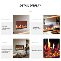 Insert de cheminée électrique à flamme virtuelle 3D holographique à vision directe, effet rideau d'ombres