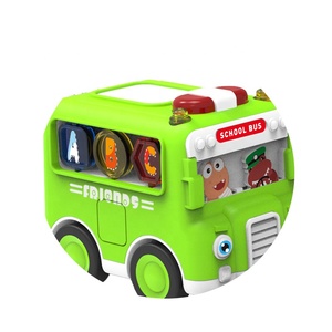 Tùy Chỉnh Thêm Logo Dễ Thương Ma Sát Phim Hoạt Hình Bánh Xe Buýt Trường Học Đồ Chơi 12Pcs Bé Đồ Chơi Xe Nhựa Đầu Đồ Chơi Xe Buýt - Product Image 3